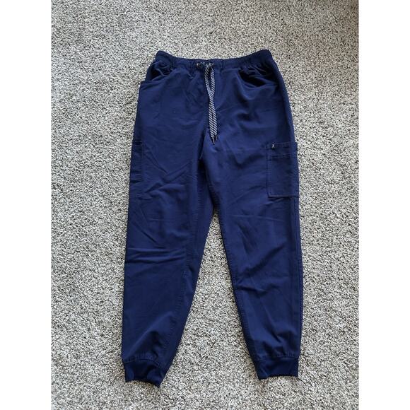 Jaanuu size L Mens SCRUB JOGGER PANTS Cargo Pockets J85014- Navy Blue ($77) F25 - Picture 1 of 4